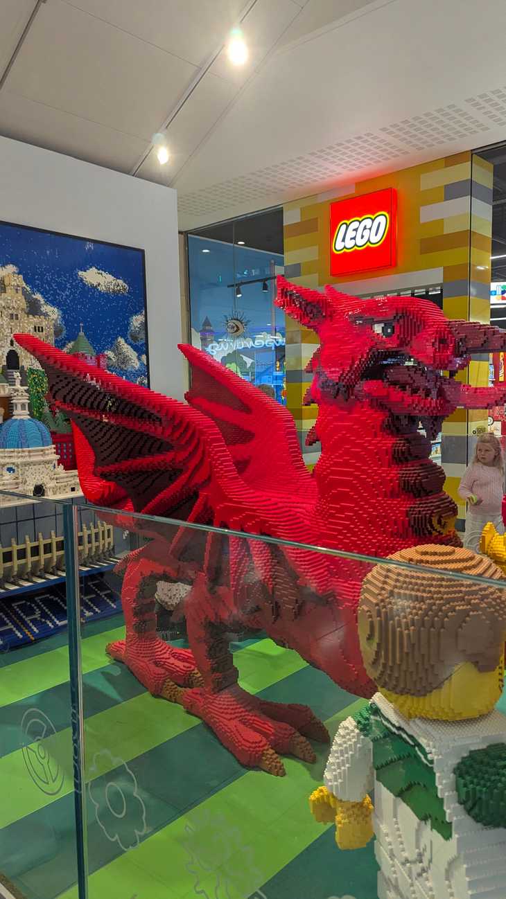 Welsh Dragon built with Lego in Cardiff